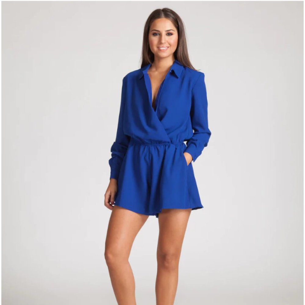 FIFTH LABEL DESRT RAIN PLAYSUIT-COBALT